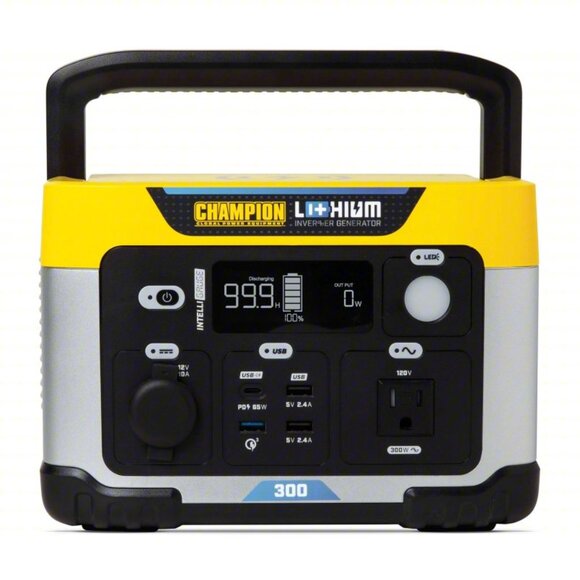 CHAMPION POWER EQUIPMENT Portable and Inverter Generator: 300 W Rated Watt, 600 - Picture 1 of 2